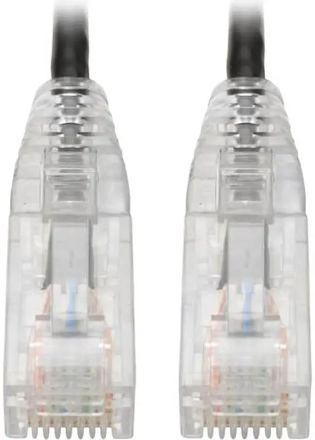 Main image of Tripp Lite Cat6 Gigabit Patch Cable Snagless UTP RJ45 Molded Slim Black 1ft (N201-S01-BK)