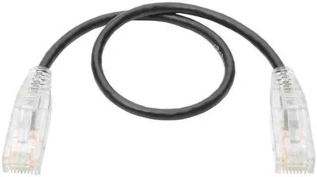 Alt view image 2 of 4 - Tripp Lite Cat6 Gigabit Patch Cable Snagless UTP RJ45 Molded Slim Black 1ft (N201-S01-BK)