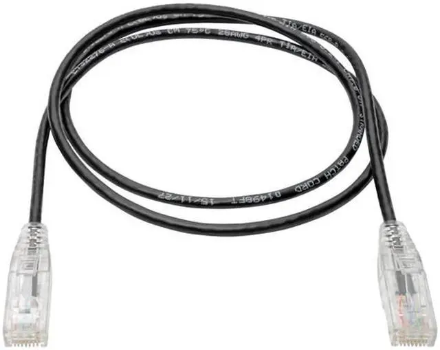 Alt view image 2 of 4 - Tripp Lite Cat6 Gigabit Patch Cable Snagless UTP RJ45 Molded Slim Black 2ft (N201-S02-BK)
