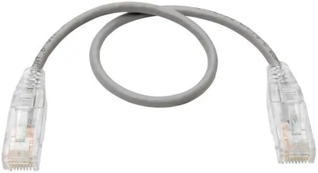 Alt view image 2 of 4 - Tripp Lite Cat6 Gigabit Patch Cable Snagless UTP RJ45 Molded Slim Gray 1ft (N201-S01-GY)