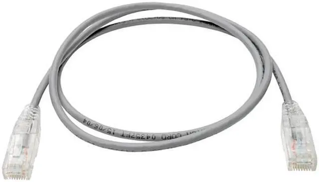 Alt view image 2 of 4 - Tripp Lite Cat6 Gigabit Patch Cable Snagless UTP RJ45 Molded Slim Gray 3ft (N201-S03-GY)