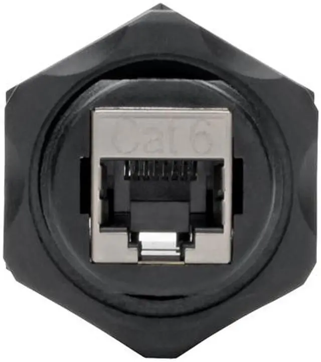 Alt view image 2 of 8 - Tripp Lite RJ45 Bulkhead Coupler Cat5/Cat6 F/F Shielded Industrial Dust Cap (N206-BC01-IND)