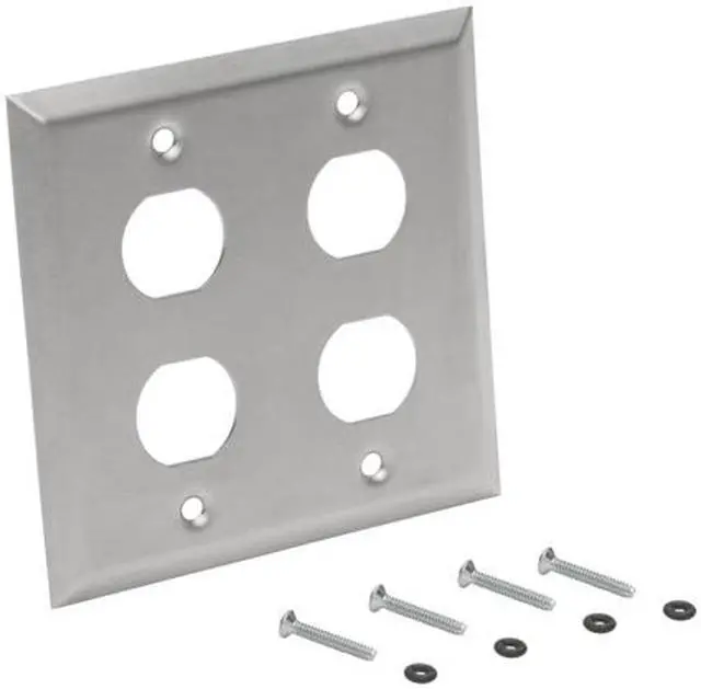 Alt view image 4 of 5 - Tripp Lite RJ45 Bulkhead Wall Plate 4 Cutouts Industrial Metal Single Gang (N206-FP04-IND)