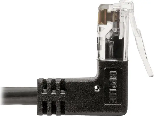 Alt view image 4 of 5 - Tripp Lite Cat6 Gigabit Patch Cable Snagless Right-Angle UTP Slim Black 1ft (N201-SR1-BK)