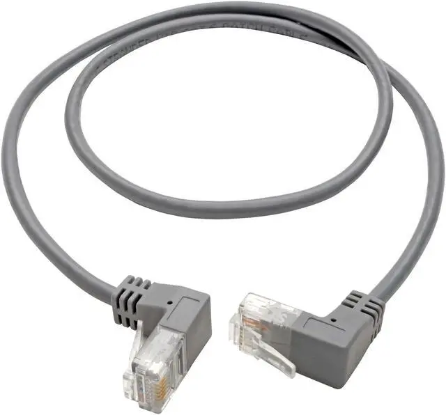 Alt view image 2 of 5 - Tripp Lite Cat6 Gigabit Patch Cable Snagless Right-Angle UTP Slim Gray 1ft (N201-SR1-GY)