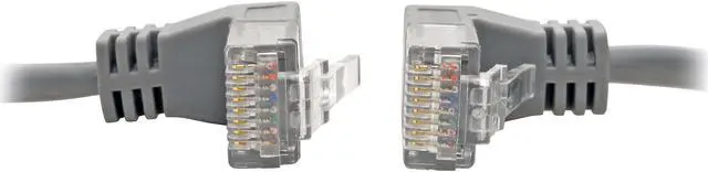 Alt view image 3 of 5 - Tripp Lite Cat6 Gigabit Patch Cable Snagless Right-Angle UTP Slim Gray 1ft (N201-SR1-GY)