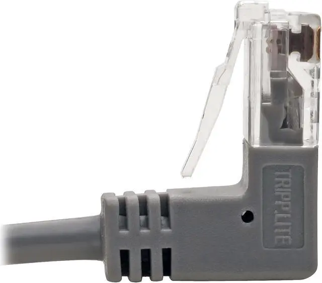 Alt view image 5 of 5 - Tripp Lite Cat6 Gigabit Patch Cable Snagless Right-Angle UTP Slim Gray 1ft (N201-SR1-GY)