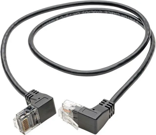 Alt view image 2 of 5 - Tripp Lite Cat6 Gigabit Patch Cable Snagless Right-Angle UTP Slim Black 2ft (N201-SR2-BK)