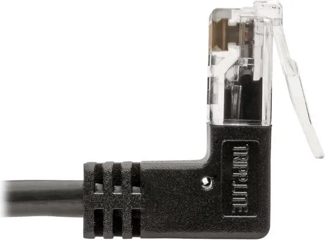 Alt view image 4 of 5 - Tripp Lite Cat6 Gigabit Patch Cable Snagless Right-Angle UTP Slim Black 2ft (N201-SR2-BK)