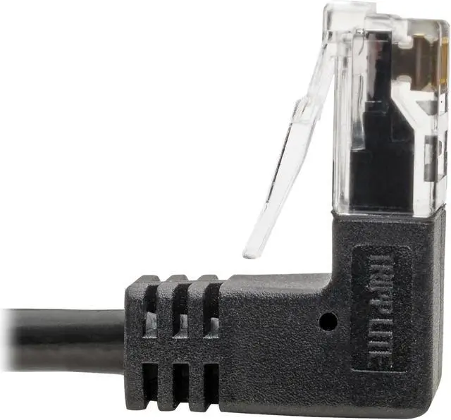 Alt view image 5 of 5 - Tripp Lite Cat6 Gigabit Patch Cable Snagless Right-Angle UTP Slim Black 2ft (N201-SR2-BK)