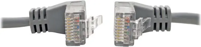 Alt view image 3 of 5 - Tripp Lite Cat6 Gigabit Patch Cable Snagless Right-Angle UTP Slim Gray 2ft (N201-SR2-GY)