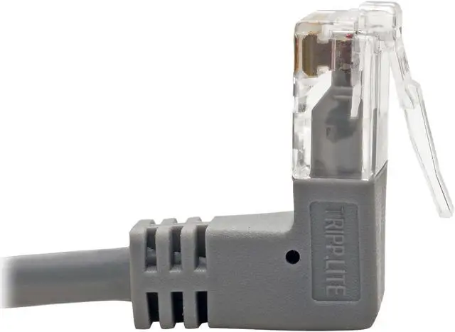 Alt view image 4 of 5 - Tripp Lite Cat6 Gigabit Patch Cable Snagless Right-Angle UTP Slim Gray 2ft (N201-SR2-GY)