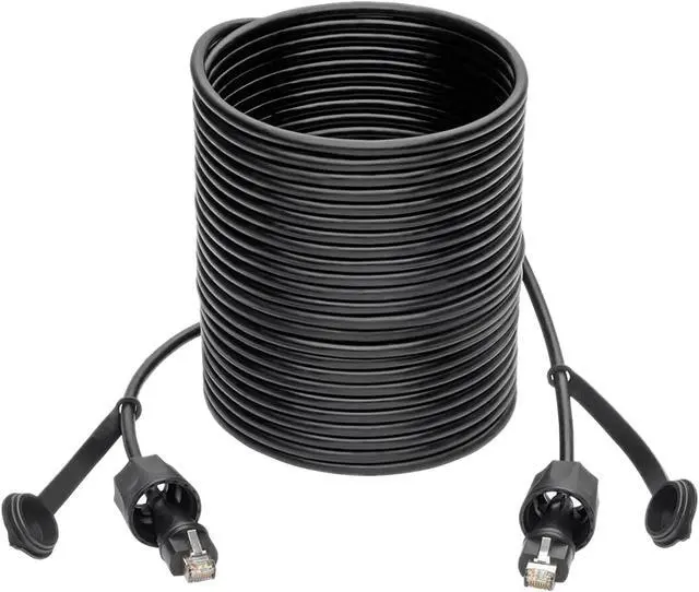 Alt view image 2 of 7 - Tripp Lite Cat5e/Cat6 STP Patch Cable RJ45 CMX Outdoor Industrial IP67 33ft (N206-PC33-IND)