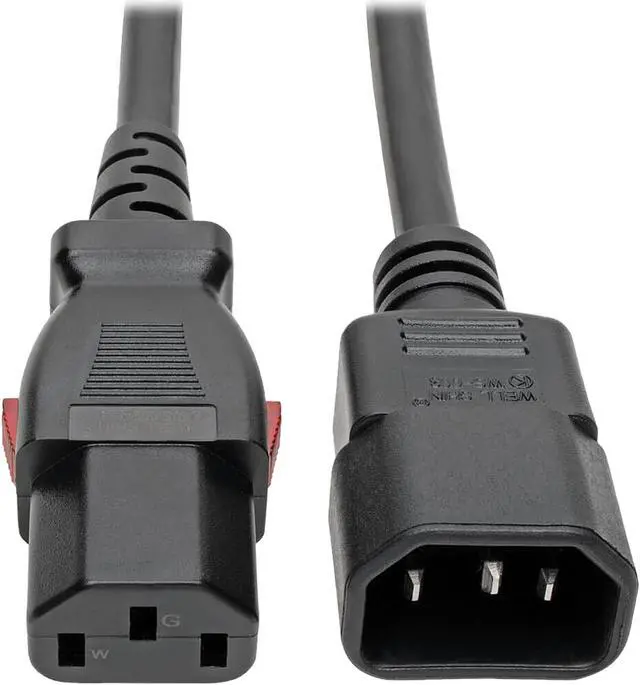 Main image of Tripp Lite Power Extension Cord Cable C14 to Locking C13 M/F 18 AWG 10A 1ft (P004-L01)