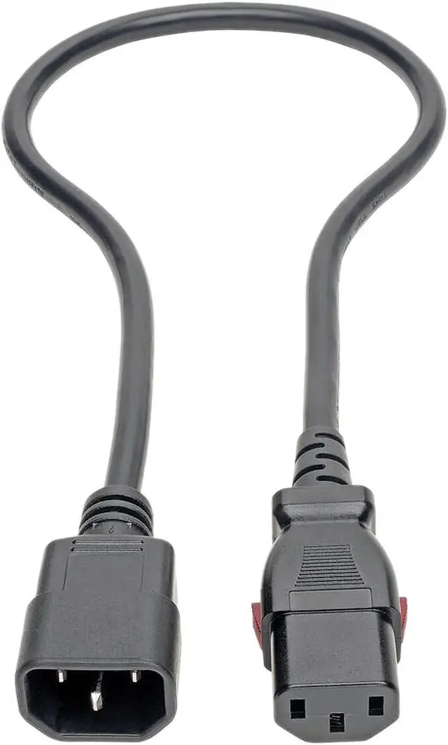 Alt view image 2 of 5 - Tripp Lite Power Extension Cord Cable C14 to Locking C13 M/F 18 AWG 10A 2ft (P004-L02)