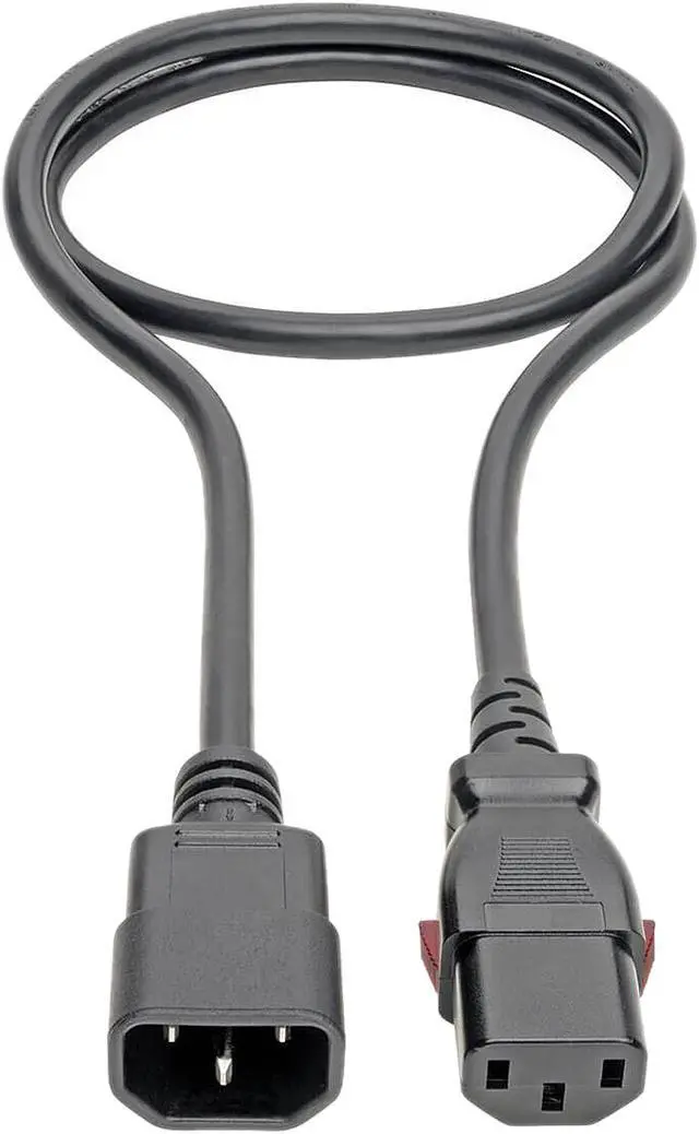 Alt view image 2 of 5 - Tripp Lite Power Extension Cord Cable C14 to Locking C13 M/F 18 AWG 10A 3ft (P004-L03)