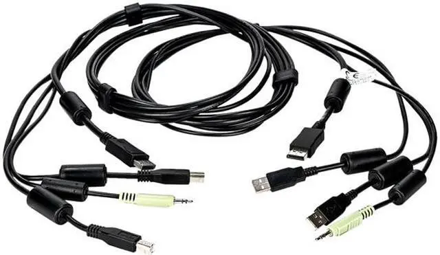 Alt view image 2 of 3 - Vertiv Avocent USB Keyboard and Mouse, DisplayPort and Audio Cable, 6 ft. for Vertiv Avocent SV and SC Series Switches