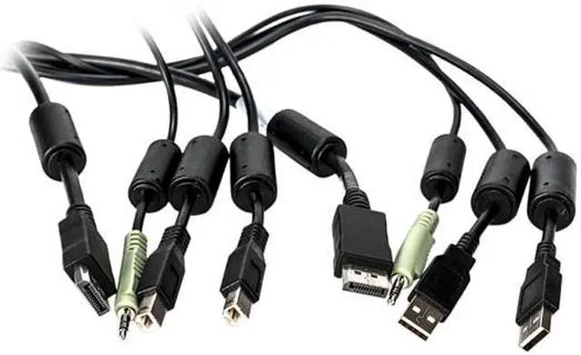 Alt view image 3 of 3 - Vertiv Avocent USB Keyboard and Mouse, DisplayPort and Audio Cable, 6 ft. for Vertiv Avocent SV and SC Series Switches