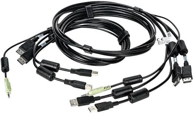 Main image of Vertiv Avocent Dual USB Keyboard and Mouse, Dual DisplayPort and Audio Cable, 6 ft. for Vertiv Avocent SV and SC Series Switches