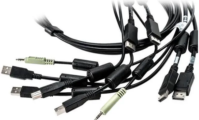 Alt view image 3 of 3 - Vertiv Avocent Dual USB Keyboard and Mouse, Dual DisplayPort and Audio Cable, 6 ft. for Vertiv Avocent SV and SC Series Switches