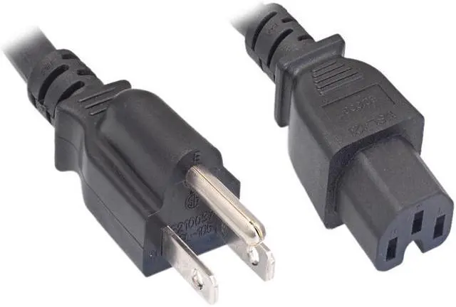 Main image of Nippon Labs 14 AWG NEMA 5-15P to C15 Power Cord, SJT, 15A/125V, 8 ft. Black NEMA 5-15P to IEC-60320-C15 Power Cable
