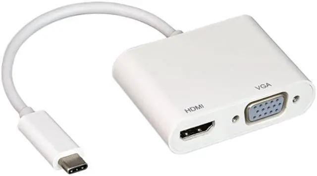 Main image of Nippon Labs USB 3.1 Type-C to HDMI + VGA Adapter, White, Type-C Converter, 30UC-CHMVGA