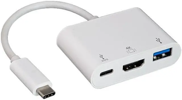 Main image of Nippon Labs USB 3.1 Type-C to USB 3.0 Type-A / HDMI / Type-C Hub, Supports 4K x 2K @ 30Hz, White Charging Adapter, 30UC-CHMU3C