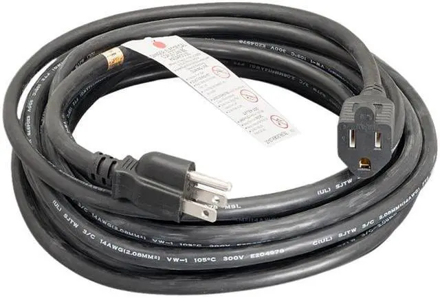 Main image of Nippon Labs Model 30P-10W1-14-0450-OD 50 ft. 14 AWG Outdoor Power Extension Cable, NEMA 5-15P to NEMA 5-15R, SJTW, 50 ft. Black Power Cable
