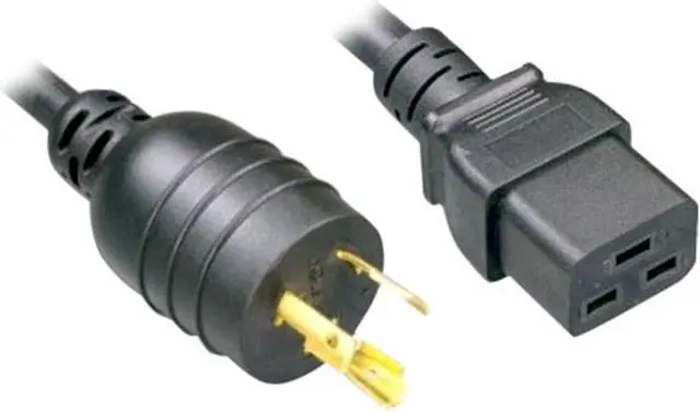 Main image of Nippon Labs L6-20P / C19 High Voltage / High Current Power Cord, NEMA L6-20P to IEC-60320-C19, SJT, 12 AWG., 20A, 250V, Black 15 ft. Power Cable