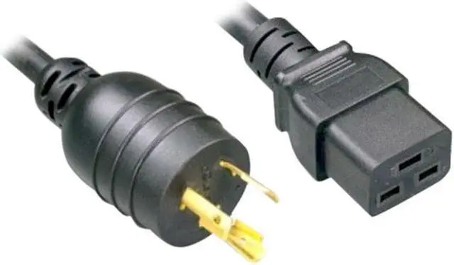 Main image of Nippon Labs L6-20P / C19 High Voltage / High Current Power Cord, NEMA L6-20P to IEC-60320-C19, SJT, 12 AWG., 20A, 250V, Black 10 ft. Power Cable