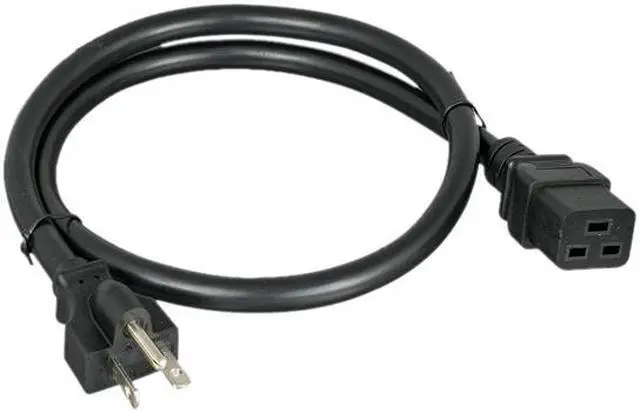 Alt view image 2 of 2 - Nippon Labs 12 AWG AC Power Cord NEMA 6-20P to C19, SJT, 20A/250V, NEMA 6-20P to IEC-60320-C19, Black 10 ft. Power Cable