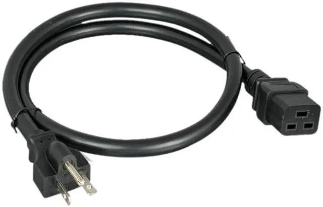 Alt view image 2 of 2 - Nippon Labs 12 AWG AC Power Cord NEMA 6-20P to C19, SJT, 20A/250V, NEMA 6-20P to IEC-60320-C19, Black 8 ft. Power Cable