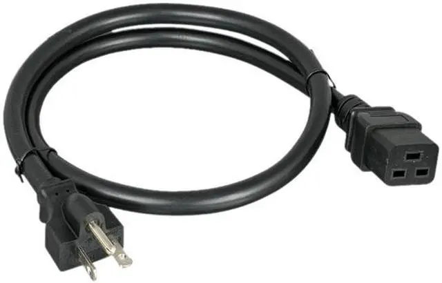 Alt view image 2 of 2 - Nippon Labs  30POW-10W1-620C19-0612 AWG AC Power Cord NEMA 6-20P to C19, SJT, 20A/250V, NEMA 6-20P to IEC-60320-C19, Black 6 ft. Power Cable