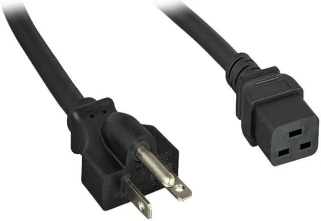 Main image of Nippon Labs 12 AWG AC Power Cord NEMA 6-20P to C19, SJT, 20A/250V, NEMA 6-20P to IEC-60320-C19, Black 3 ft. Power Cable