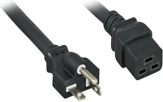 Main image of Nippon Labs 12 AWG AC Power Cord NEMA 5-20P To C19,  SJT, 20A/250V, NEMA 5-20P to IEC-60320-C19, Black 6ft. Power Cable