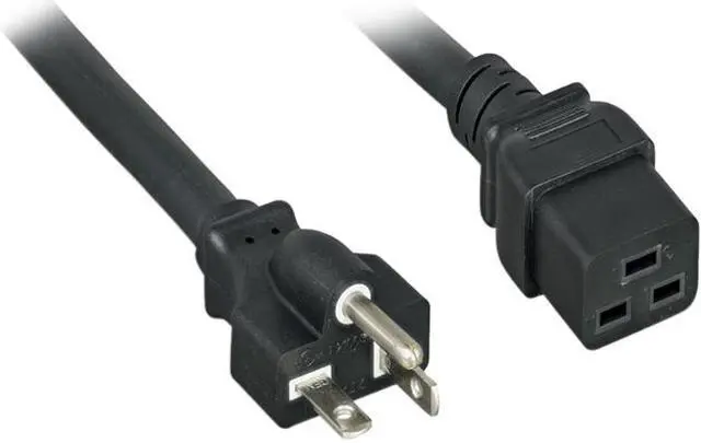 Main image of Nippon Labs 12 AWG AC Power Cord NEMA 5-20P To C19,  SJT, 20A/250V, NEMA 5-20P to IEC-60320-C19, Black 10ft. Power Cable