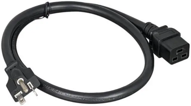 Alt view image 2 of 2 - Nippon Labs 12 AWG AC Power Cord NEMA 5-20P To C19,  SJT, 20A/250V, NEMA 5-20P to IEC-60320-C19, Black 10ft. Power Cable