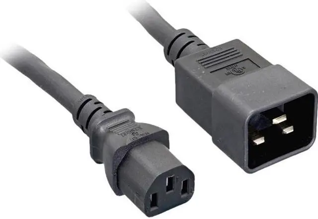 Main image of Nippon Labs 14AWG C20 To C13 Universal Jumper Power Cord, SJT 15A/250V, IEC-60320-C20 to IEC-60320-C13,Black 4FT.Power Cable