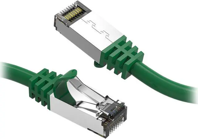 Main image of Nippon Labs Cat8 RJ45 2ft Ethernet Patch Internet Network LAN Cable, In/Outdoor, 26AWG, Shielded Latest 40Gbps 2000MHz, Weatherproof S/ftP -in Wall, Outdoor for Gaming/Router/Modem/PC/Switch (Green)