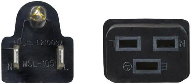 Alt view image 3 of 3 - Nippon Labs 14 AWG NEMA 5-15P to C19 Power Cord, SJT, 15A/125V, NEMA 5-15P to IEC-60320-C19, Black 8ft. Power Cable