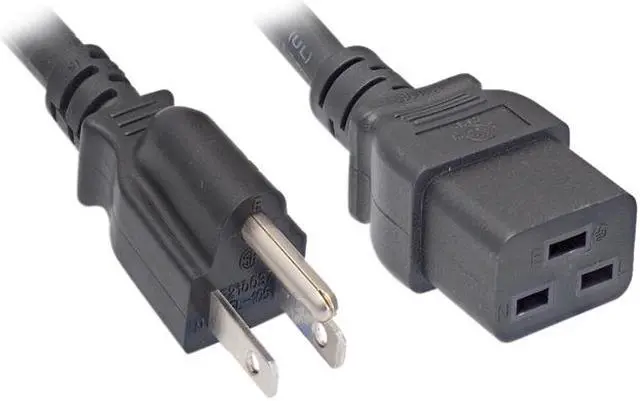 Main image of Nippon Labs 14 AWG NEMA 5-15P to C19 Power Cord, SJT, 15A/125V, NEMA 5-15P to IEC-60320-C19, Black 10ft. Power Cable