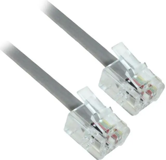 Main image of Nippon Labs 25ft 28AWG RJ11 6p4c Phone Cable, Straight, Bare Copper phone Cable, 50RJ4-25-ST