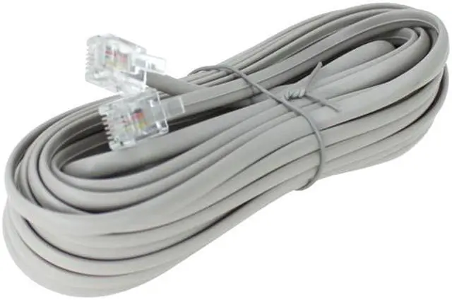 Alt view image 2 of 2 - Nippon Labs 25ft 28AWG RJ11 6p4c Phone Cable, Straight, Bare Copper phone Cable, 50RJ4-25-ST