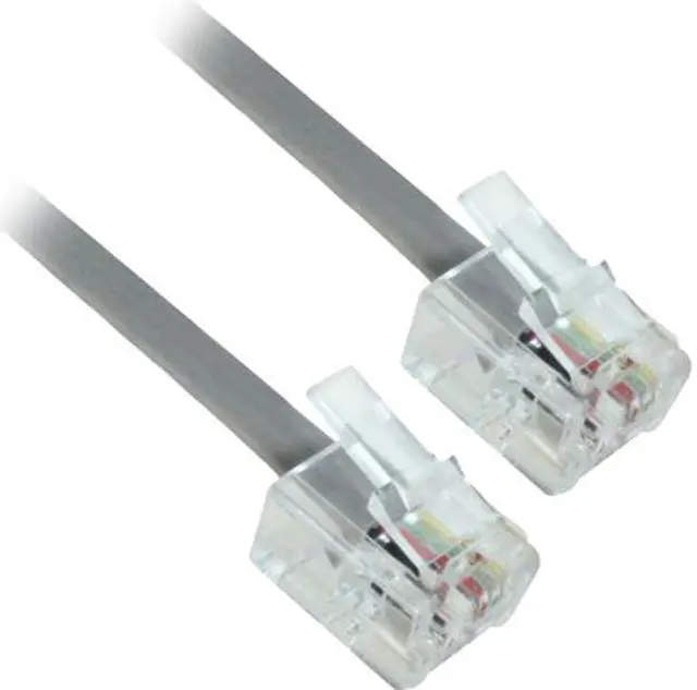 Main image of Nippon Labs 7ft 28AWG RJ11 6p4c Phone Cable, Straight, Bare Copper phone Cable, 50RJ4-7-ST