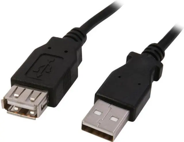 Main image of Nippon Labs Black 3 ft. USB cable A/Male to A/Female extension USB 6ft cable Model USB-3-MF-BK-2P, 2 Packs