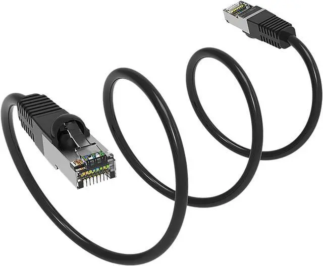 Alt view image 3 of 3 - Nippon Labs Cat7 Shielded (SSTP) 600MHz Ethernet Network Booted Cable, 26AWG 25 Feet Gigabit LAN Network Cable RJ45 High Speed Patch Cable, Black, 60CAT7-25BK