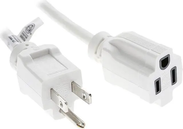 Main image of Nippon Labs 12Ft 16/3 SJTW White Power Extension Cord White Plug, Water Resistant Outdoor Power Extension Cable, 60POW-EXT-12WT