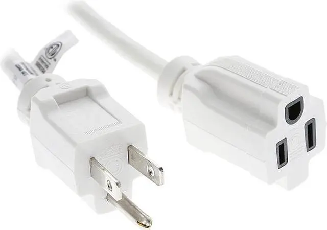 Main image of Nippon Labs 15Ft 16/3 SJTW White Power Extension Cord White Plug, Water Resistant Outdoor Power Extension Cable, 60POW-EXT-15WT