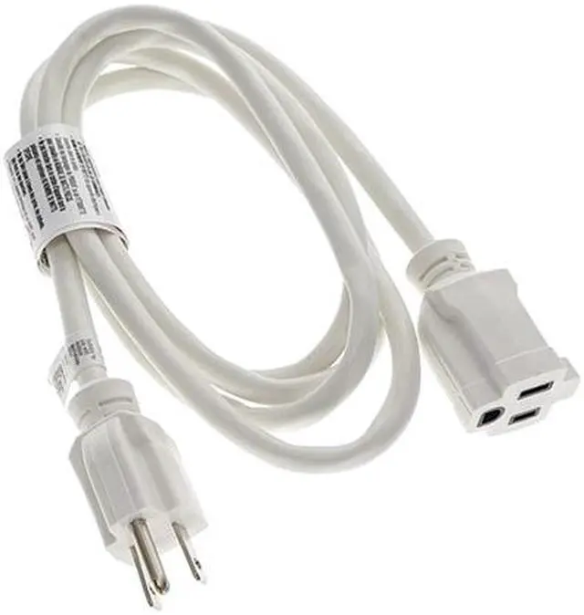 Alt view image 2 of 2 - Nippon Labs 6Ft 16/3 SJTW White Power Extension Cord White Plug, Water Resistant Outdoor Power Extension Cable, 60POW-EXT-6WT