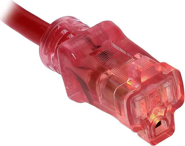 Alt view image 3 of 3 - Nippon Labs 50Ft 12/3 SJTW Red Power Extension Cord Lighted Clear Red Plug, Water Resistant Outdoor Rated Power Extension Cable, 60POW-EXT-50RD